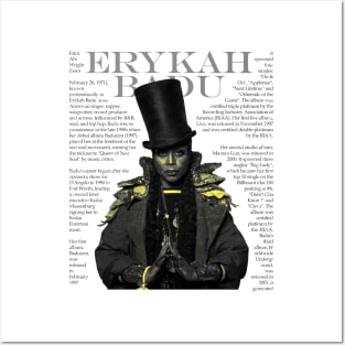 Erykah Retro Text Grey Posters and Art